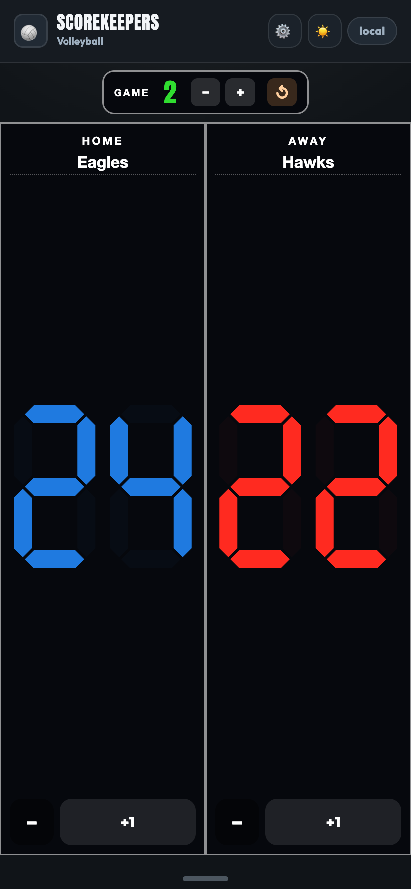 LED style — stadium 7-segment